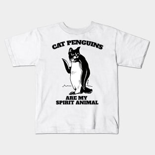 Cat Penguins are My Spirit Animal Kids T-Shirt